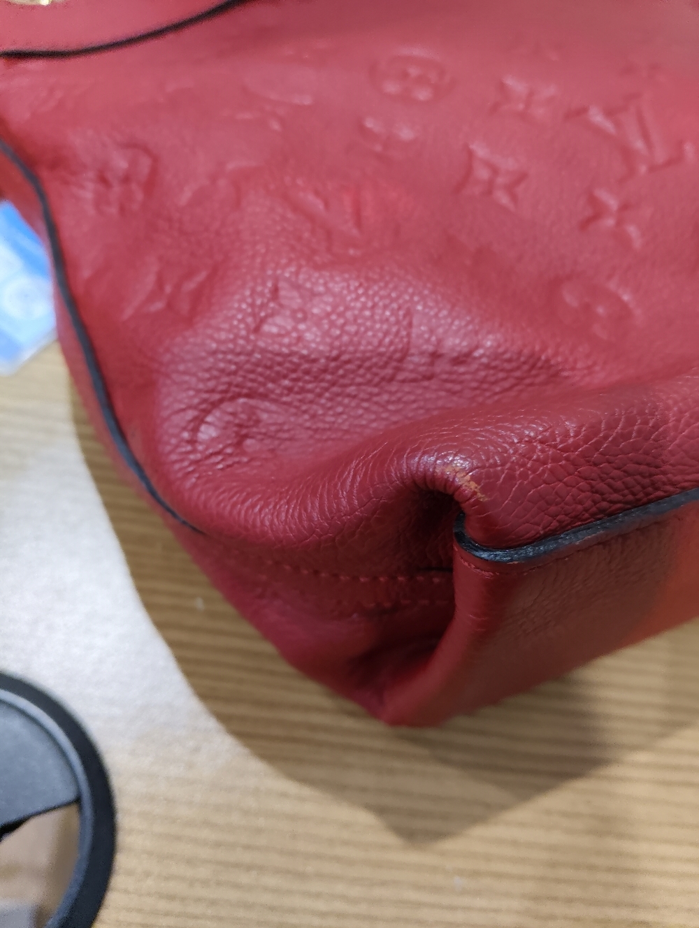 Louis Vuitton Red Monogram-Embossed Leather Shoulder Bag - Picture 3 of 7